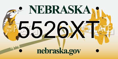 5526XT Nebraska License Plate