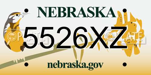 5526XZ Nebraska License Plate