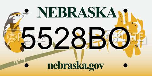 5528BO Nebraska License Plate