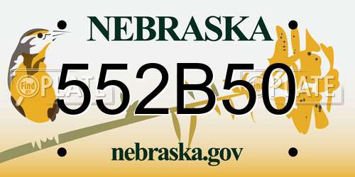 552B50 Nebraska License Plate