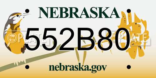 552B80 Nebraska License Plate