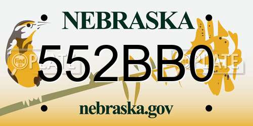 552BB0 Nebraska License Plate