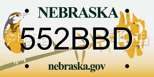 552BBD Nebraska License Plate