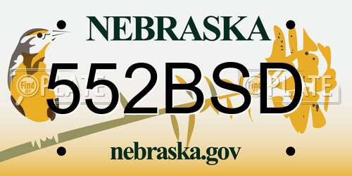 552BSD Nebraska License Plate