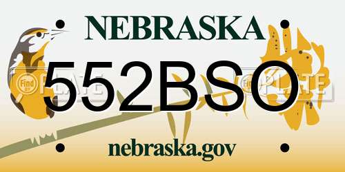 552BSO Nebraska License Plate