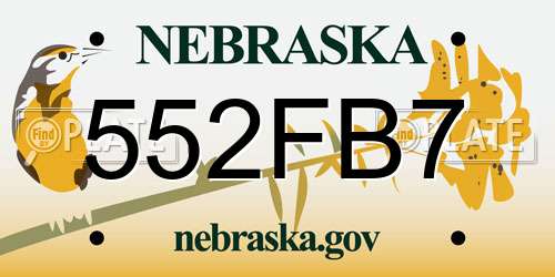 552FB7 Nebraska License Plate