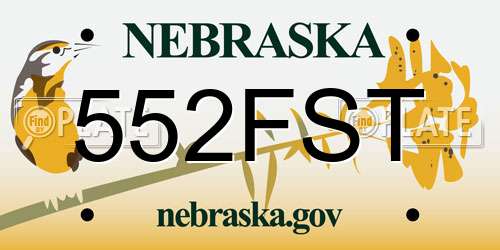 552FST Nebraska License Plate