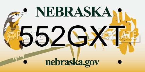 552GXT Nebraska License Plate