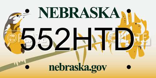 552HTD Nebraska License Plate