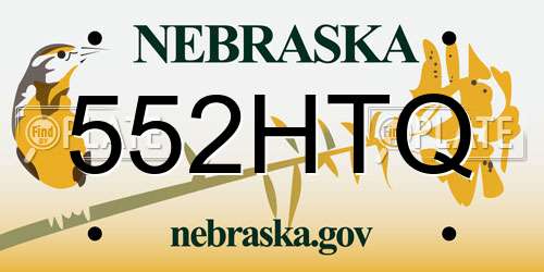 552HTQ Nebraska License Plate