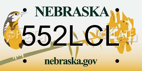552LCL Nebraska License Plate