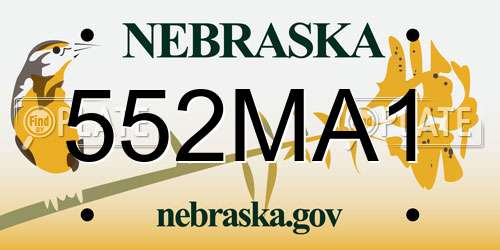 552MA1 Nebraska License Plate