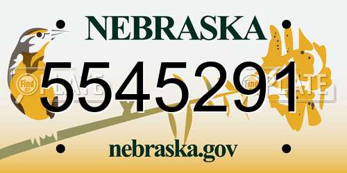 5545291 Nebraska License Plate