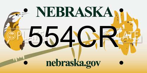 554CR Nebraska License Plate