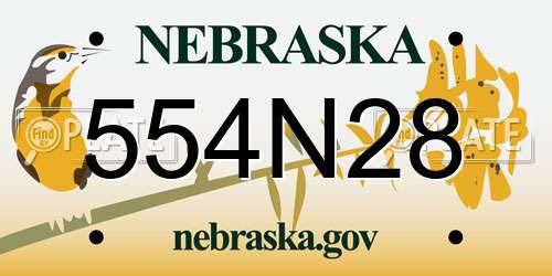 554N28 Nebraska License Plate