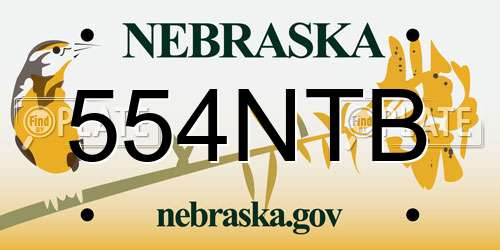 554NTB Nebraska License Plate