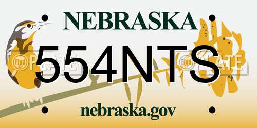 554NTS Nebraska License Plate