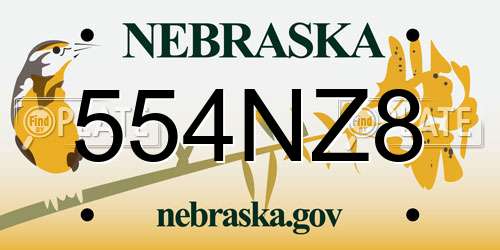 554NZ8 Nebraska License Plate
