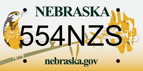 554NZS Nebraska License Plate