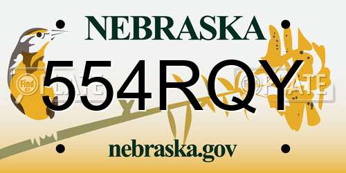 554RQY Nebraska License Plate