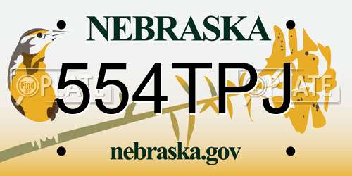 554TPJ Nebraska License Plate