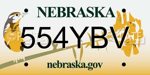554YBV Nebraska License Plate