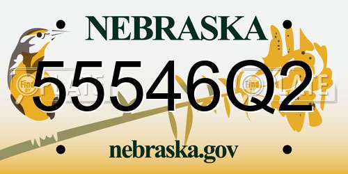 55546Q2 Nebraska License Plate