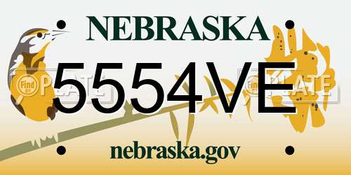 5554VE Nebraska License Plate