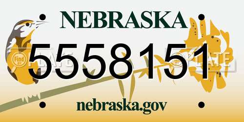 5558151 Nebraska License Plate