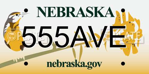 555AVE Nebraska License Plate