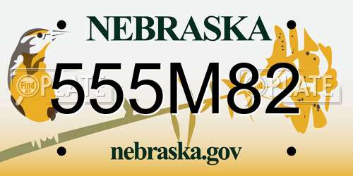 555M82 Nebraska License Plate