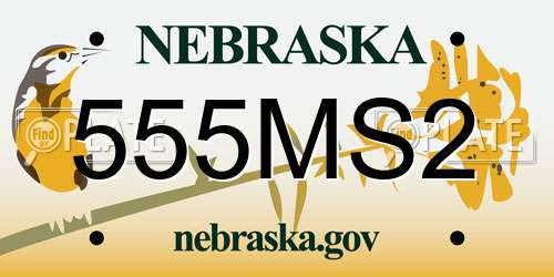 555MS2 Nebraska License Plate