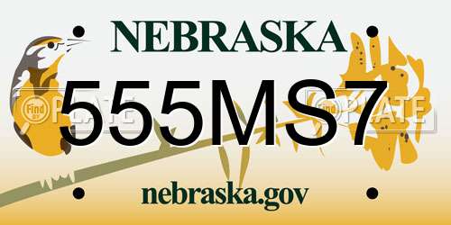 555MS7 Nebraska License Plate