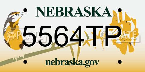 5564TP Nebraska License Plate