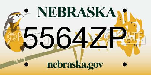 5564ZP Nebraska License Plate