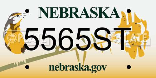 5565ST Nebraska License Plate
