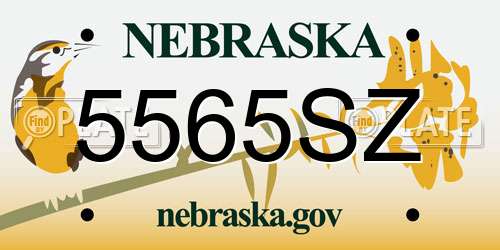 5565SZ Nebraska License Plate