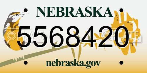 5568420 Nebraska License Plate