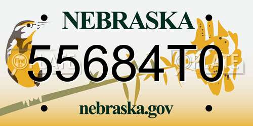 55684T0 Nebraska License Plate