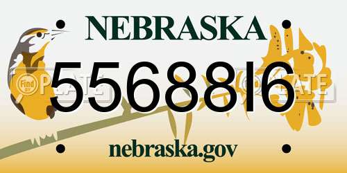 55688I6 Nebraska License Plate