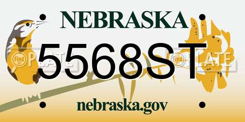 5568ST Nebraska License Plate
