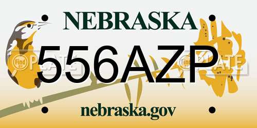 556AZP Nebraska License Plate