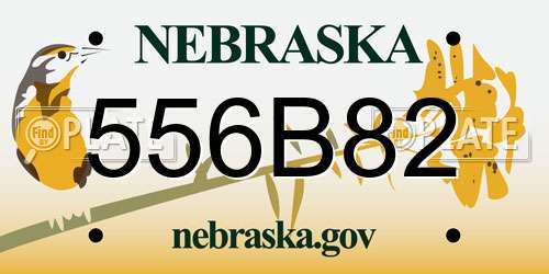 556B82 Nebraska License Plate