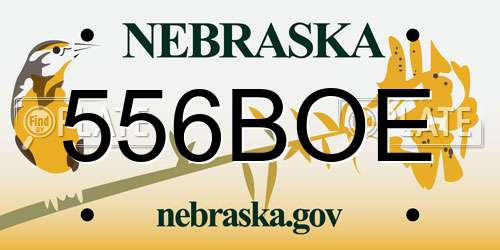 556BOE Nebraska License Plate