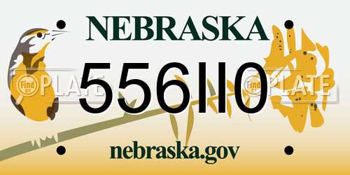 556II0 Nebraska License Plate