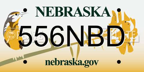 556NBD Nebraska License Plate