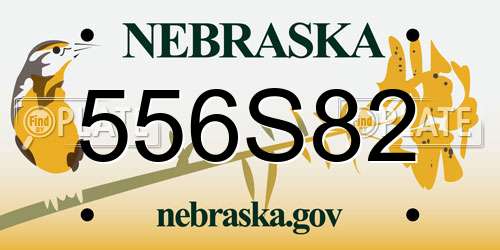 556S82 Nebraska License Plate