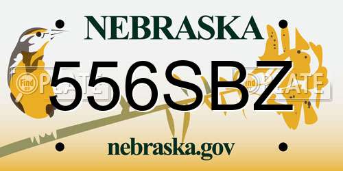 556SBZ Nebraska License Plate