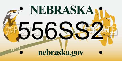 556SS2 Nebraska License Plate