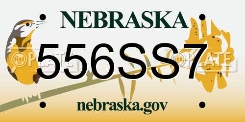 556SS7 Nebraska License Plate